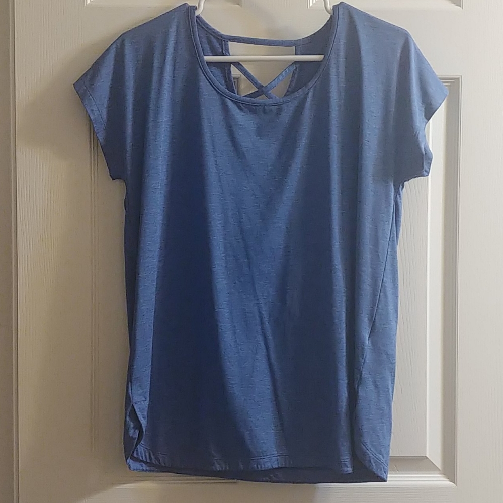 Blue workout shirt